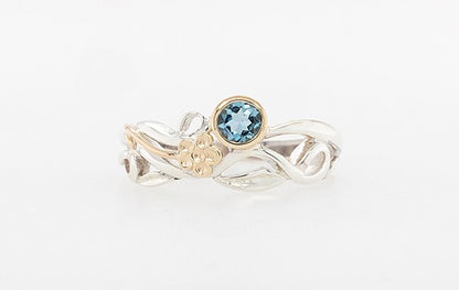 Geraldton Wax Aquamarine Vine Ring