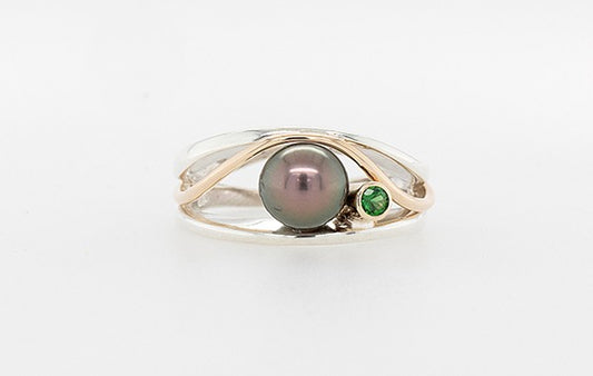 Pearl & Chrome Tourmaline Ring