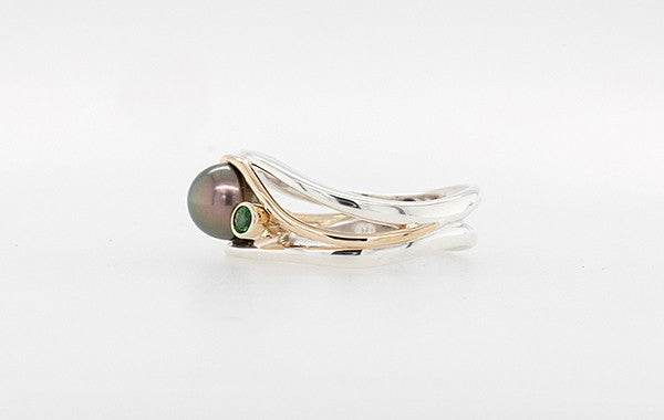 Pearl & Chrome Tourmaline Ring