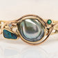 Mabe Pearl, Opal, Diamond & Emerald Bangle