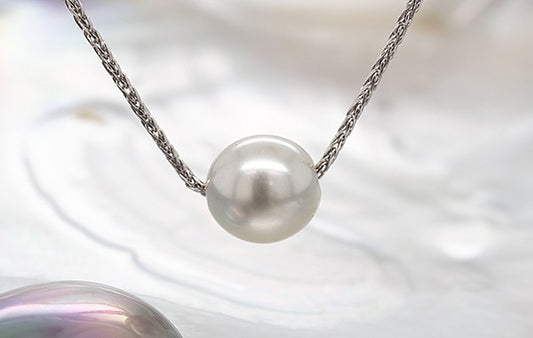 Pearl Slider Necklace 8.3-8.6mm Semi Round