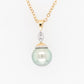 Pearl (Green) & Marquise Diamond Pendant