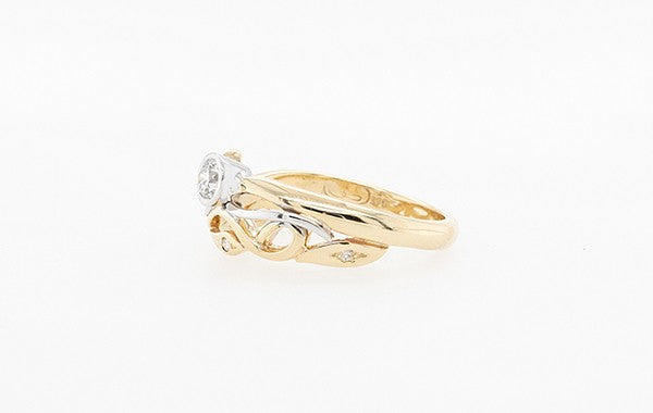 Vine 2 Tone Diamond Ring