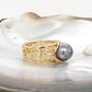 French Knitted 2 Tone Pearl Ring